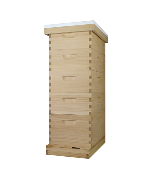 8 Frame Langstroth Beehive (1 Deep Box & 4 Medium Boxes)